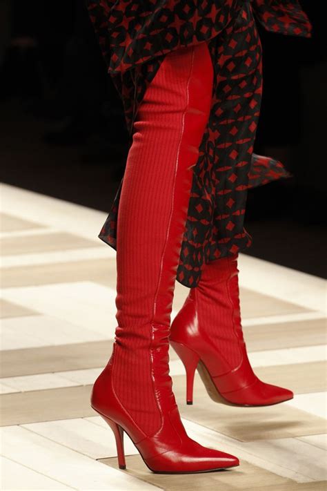 red over the knee boots fendi